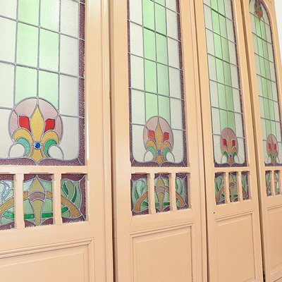 Vintage Art Nouveau Style Stained Glass Doors 1940s Set Of 2 For At Pamono - Vintage Glass Doors Vintage Art Nouveau Style Stained Glass Doors 1940s Set Of 2 For At Pamono - Vintage Glass Doors
