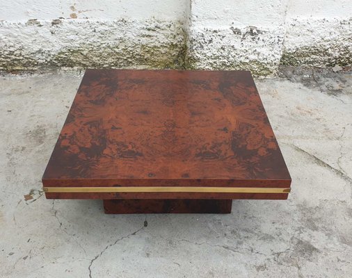 burl coffee table mid century