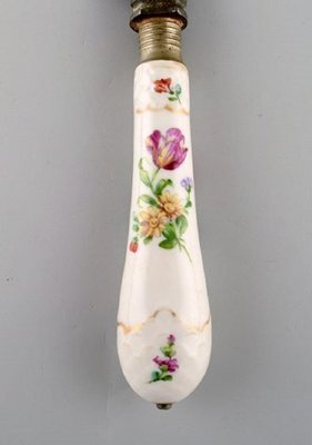 Large Antique Bing & Grøndahl Saxon Flower Dinner Knives, Set of 8