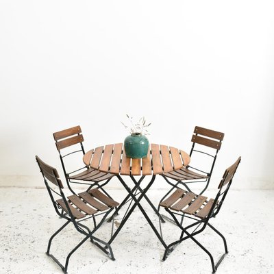 Vintage German Round Patio Table Chairs Set Bei Pamono Kaufen