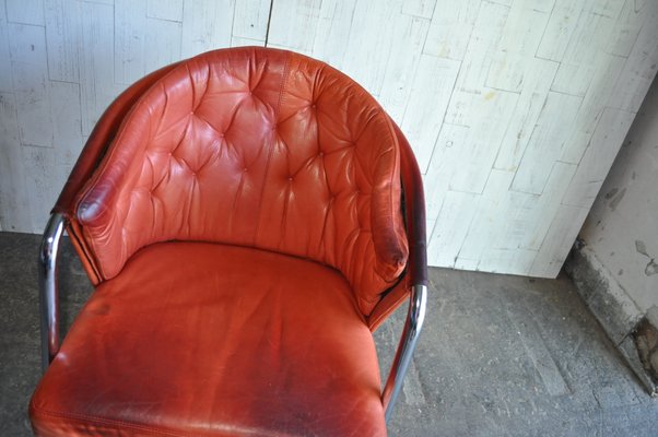 Mid Century Modern Tufted Leather, Tufted Leather Armchair