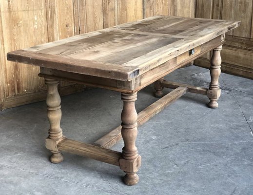 Mid 19th Century French Rustic Bleached, French Country Farmhouse Dining Room Sets