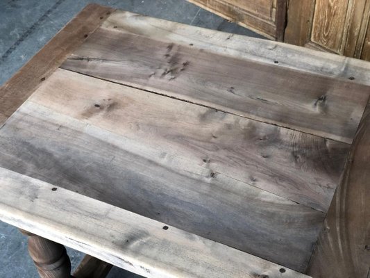 Mid 19th Century French Rustic Bleached, Weathered Grey Farmhouse Dining Table
