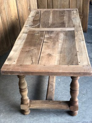 Mid 19th Century French Rustic Bleached, Farmers Kitchen Table