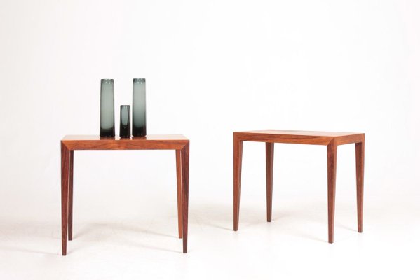 Mid Century Danish Rosewood Side Tables by Severin Hansen for Haslev Møbelsnedkeri, 1950s, Set of 2 Mid Century Danish Rosewood Side Tables by Severin Hansen for Haslev Møbelsnedkeri, 1950s, Set of 2