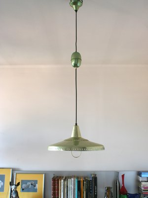 Vintage Green Metal Ceiling Lamp 1950s For At Pamono - Vintage Green Ceiling Light Fixture