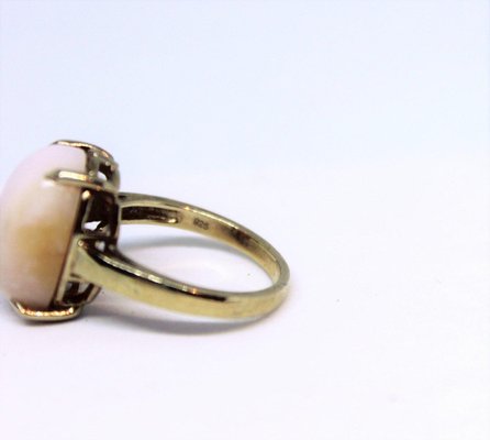Vergoldeter Ring Aus 925er Sterlingsilber Verziert Mit Rosa Stein Von Krzi Bei Pamono Kaufen