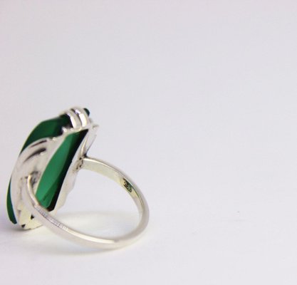 silver ring with jade stone