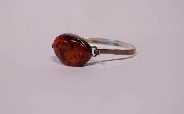 925 SOLID STERLING SILVER AMBER BRACELET 8.1 INCH a709 