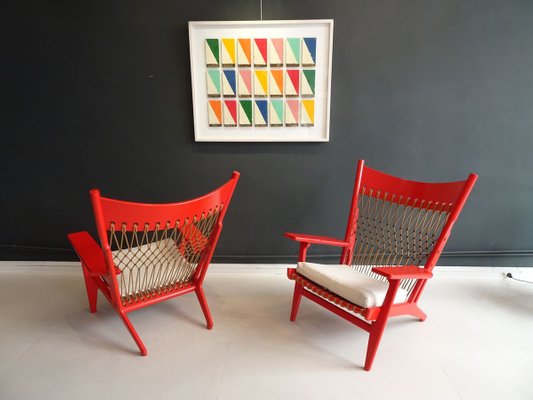 JH 719 Long Web Chairs by Hans J Hans J. Wegner JH 719 lounge chair