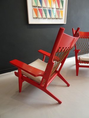 JH 719 Long Web Chairs by Hans J Hans J. Wegner JH 719 lounge chair