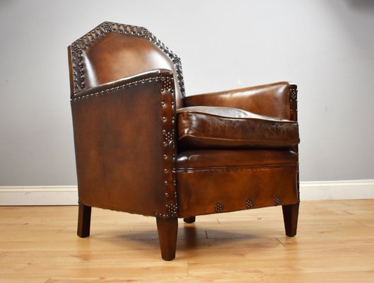 Victorian Gothic Style Hand Dyed, Leather Studded Chair