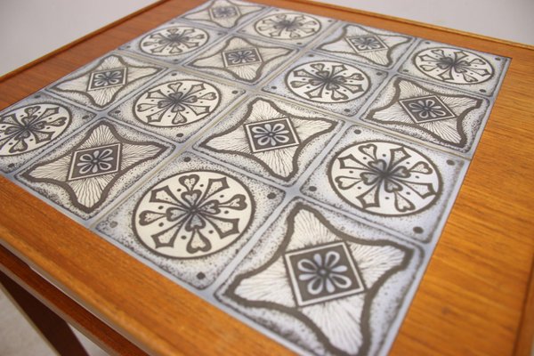 Small Scandinavian Side Table With Tiles Inlaid 1960s For Sale At Pamono