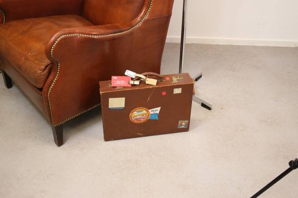 hard leather suitcase
