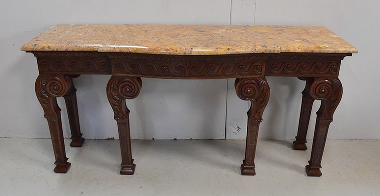 Large 19th Century Louis Xvi Style Mahogany Console Table With Marble Top For At Pamono Louis Xvi Style Mahogany Console Table, Antique Console Table With Marble Top