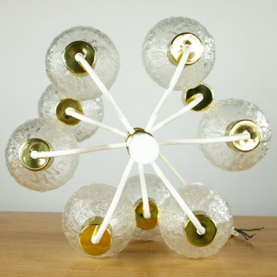 Vintage White Glass Ball Ceiling Lamp, Frosted White Glass Ball Gold Floor Lamp
