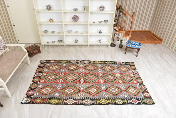 Vintage Turkish Multi Colored Wool Antalya Kilim Rug 1950s For Sale At Pamono