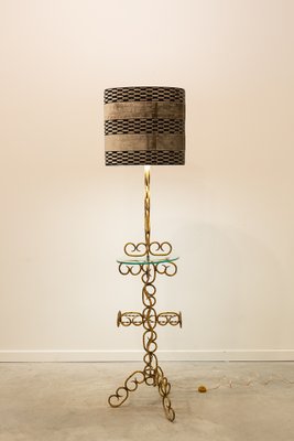 mid century gold floor lamp