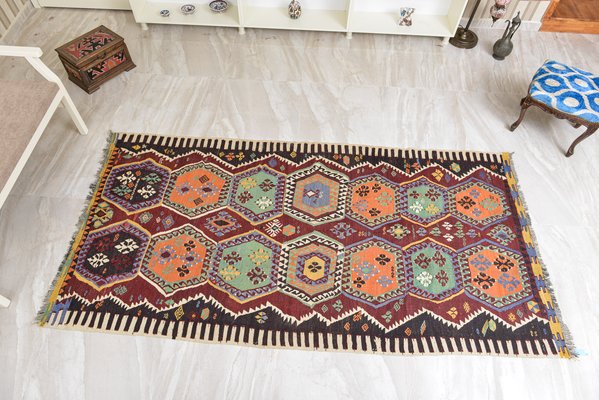 Turkischer Vintage Denizli Bunter Kilomond Teppich 1950er Bei Pamono Kaufen