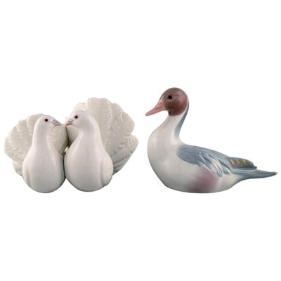Pair of Porcelain Geese with Gold Details