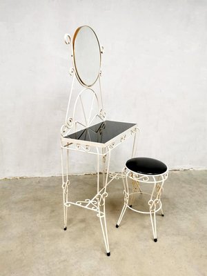 Vintage Italian Dressing Table and Stool Set, 1960s, Set of for