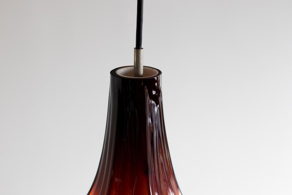 Lampada a sospensione in vetro di Murano di Massimo Vignelli Massimo Vignelli. Lampada da sospensione in vetro di Murano