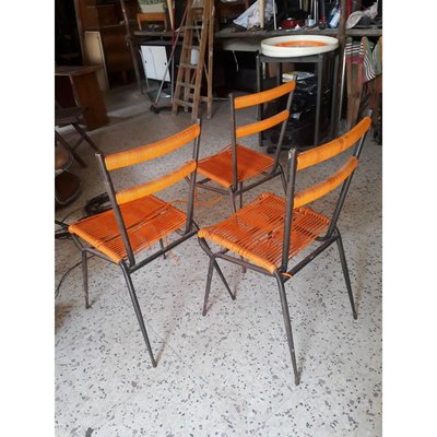 Metal Chair with Plastic Woven 1960s