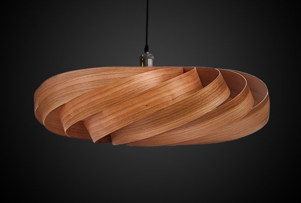 Large Cherry Andromeda Pendant Lamp by Manuel Döpper for Large Walnut Andromeda Pendant Lamp by Manuel Döpper for