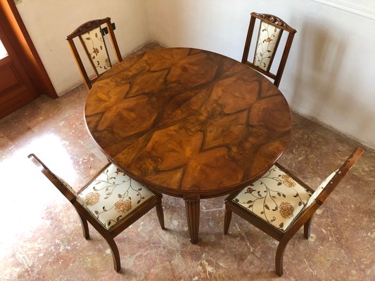 Art Nouveau French Dining Table Chairs Set 1920s For Sale At Pamono