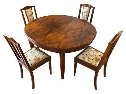 Art Nouveau French Dining Table Chairs Set 19s For Sale At Pamono