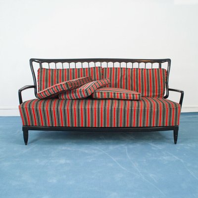 Vintage Wooden Armchair and Sofa Set 1950s Set of 2 for sale at
