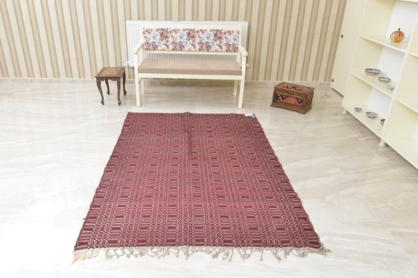 Tappeto Vintage Minimalista In Lana Con Disegno Geometrico Turchia Anni 50 In Vendita Su Pamono