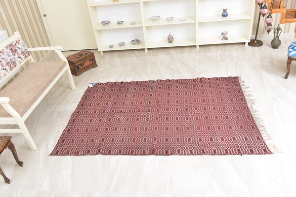 Tappeto Vintage Minimalista In Lana Con Disegno Geometrico Turchia Anni 50 In Vendita Su Pamono
