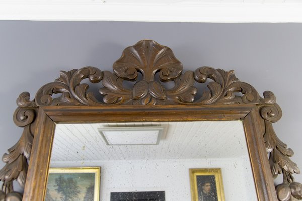Baroque Style Carved Wooden Wall Mirror, Plaster Mouldings For Mirrors