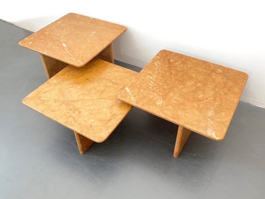 Italian Red Marble Coffee Tables 1960s, Marble Coffee Table Set Of 3