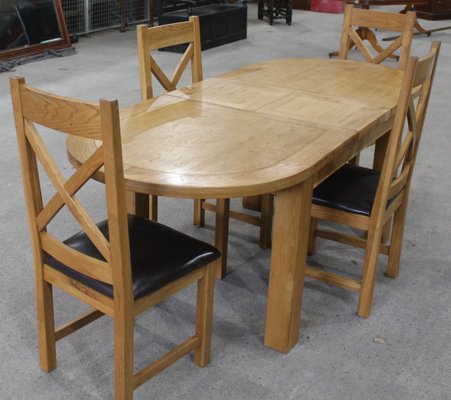 Solid Golden Oak Dining Table Chairs, Extendable Round Oak Dining Table And Chairs South Africa