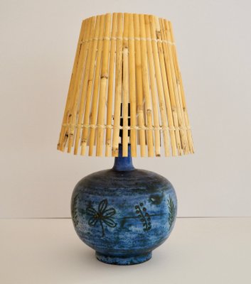 Blue Ceramic Table Lamp By Jacques Blin, Table Lamps Blue Ceramic