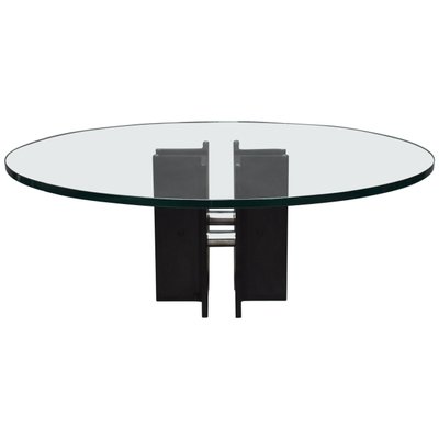 Mid Century Modern Coffee Table In Steel Chrome And Glass Circa 1970s For Sale At Pamono