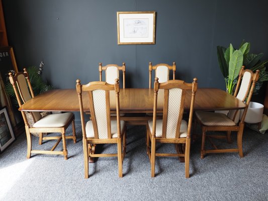 Mid Century Elm Golden Dawn Extending Dining Table Chairs Set From Ercol 1980s Of 7 Bei Pamono Kaufen - Extending Dining Room Tables And Chairs Mid Century Elm Golden Dawn Extending Dining Table Chairs Set From Ercol 1980s Of 7 Bei Pamono Kaufen - Extending Dining Room Tables And Chairs