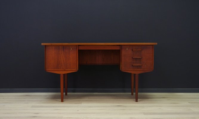 Bureau Vintage Scandinave En Contreplaque Teck 1960s En Vente Sur Pamono