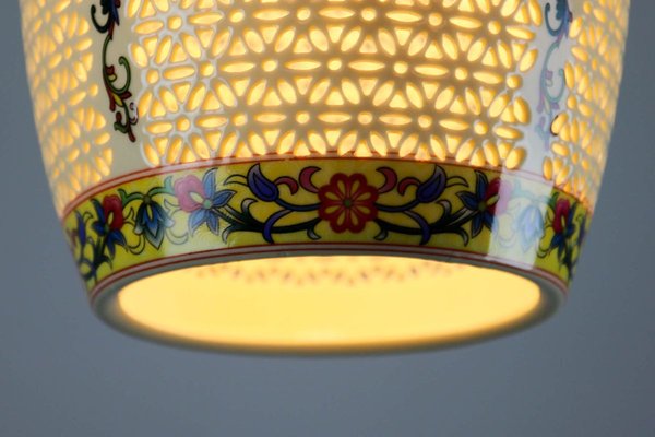 Lámpara oriental de cerámica, años 80 en Pamono
