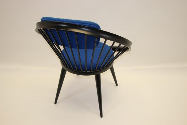 Vintage Black Circle Chair by Yngve Ekstrom for Swedese Meubel, for sale Pamono