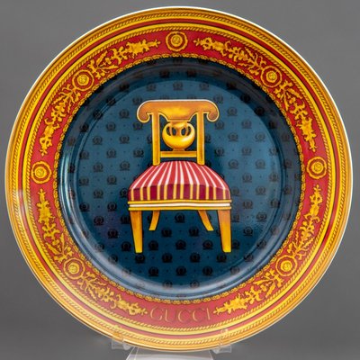 Vintage Porcelain Le Poltrone Plates by Gucci for sale at Pamono