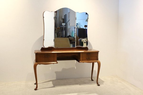 Dutch Mahogany Dressing Table with Mirror 1950s for sale at Pamono