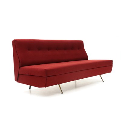 Italian Velvet 2 Seater Sofa 1950s For, 2 Seater Red Sofa Bed