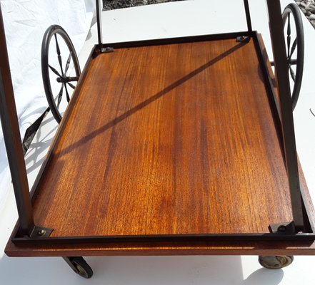 Vintage Teak and Brass Tea Trolley 1960s for sale at Pamono