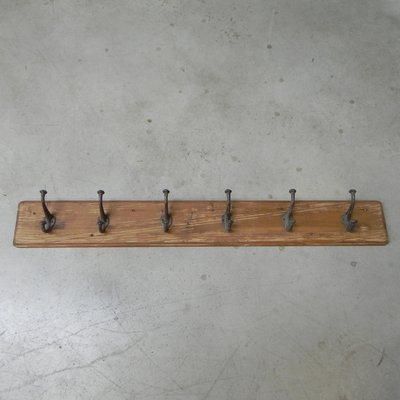 Wall Coat Rack With Cast Iron Hooks, Wrought Iron Coat Rack With Hooks And Shelves