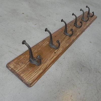 Wall Coat Rack With Cast Iron Hooks, Antique Coat Rack Hooks For Wall