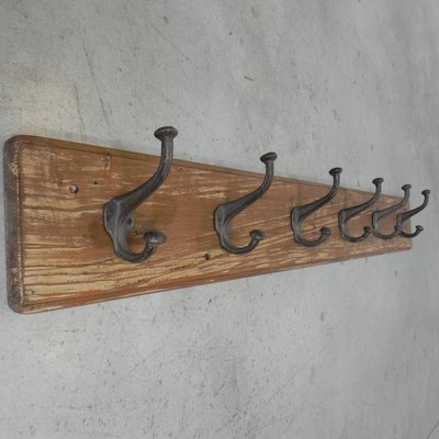 Wall Coat Rack With Cast Iron Hooks, Wrought Iron Coat Rack With Hooks And