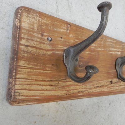 Wall Coat Rack With Cast Iron Hooks, Wrought Iron Coat Rack With Hooks And Rails